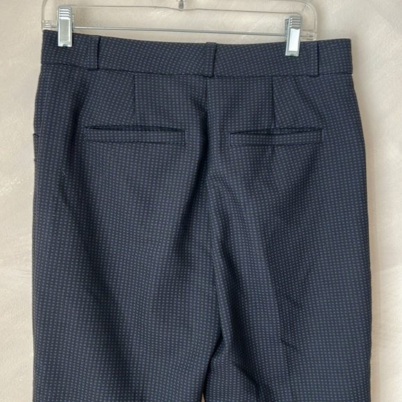 Banana Republic Pants Straight Drape High Rise Tapered Dotted Black Navy 4 - Picture 6 of 9